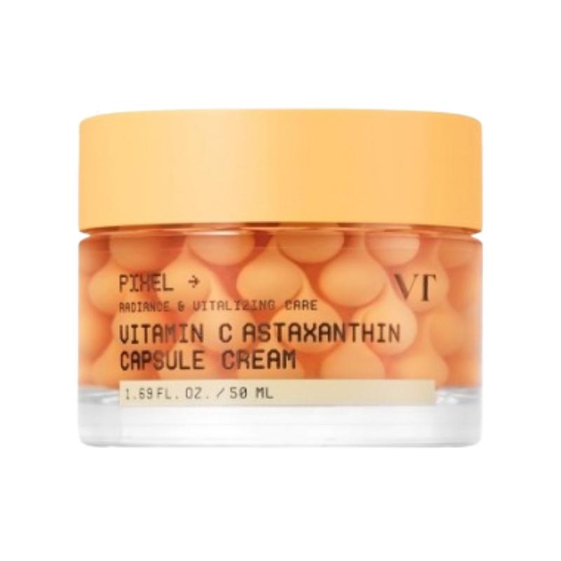VT Cosmetics Vitamin C + Astaxanthin Capsule Cream 50ml – Vitamin Glow Gel Cream for Radiance, Moisture & Clear-Looking Skin 50ml