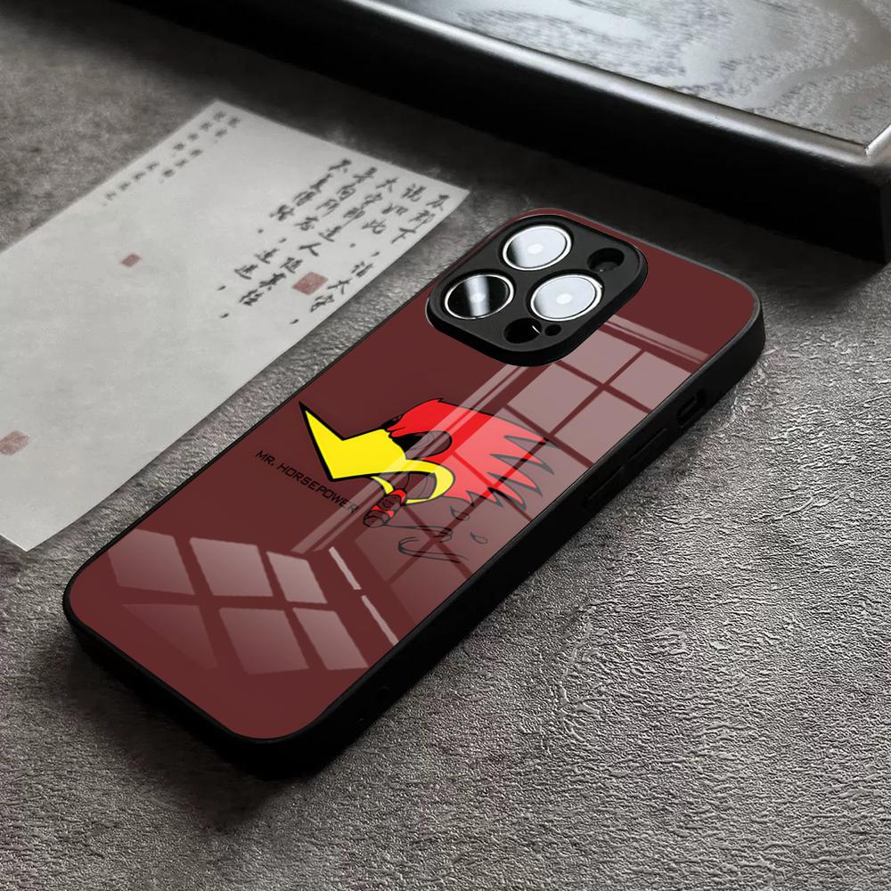 Mr Horsepowers Phone Case For iPhone 18 16 Pro Max 15 Plus 14 Pro 12 11 13 Mini X XR XS Max 8 7 Plus SE Glass Cover