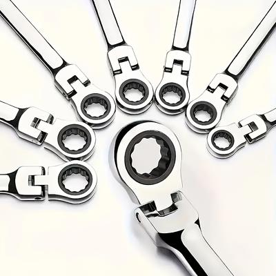Multi-Functional Ratchet Wrench, 72 Teeth, 180 ° Rotational Design, Durable Chromium-Vanadium Steel, Suitable for Automobile Maintenance, Bicycles