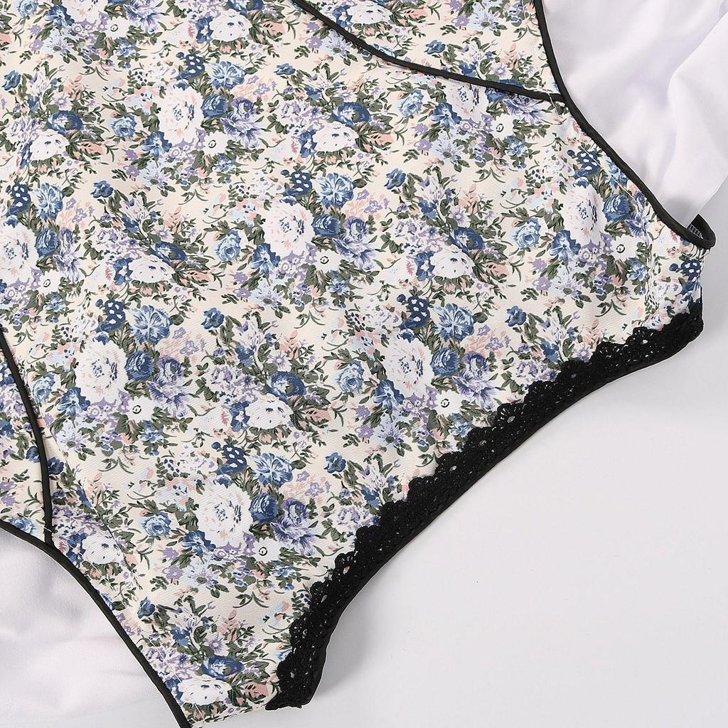 Grote Mat Blauw & Wit Bloemen Oktoberfest Bierjurk Kostuum voor Podium