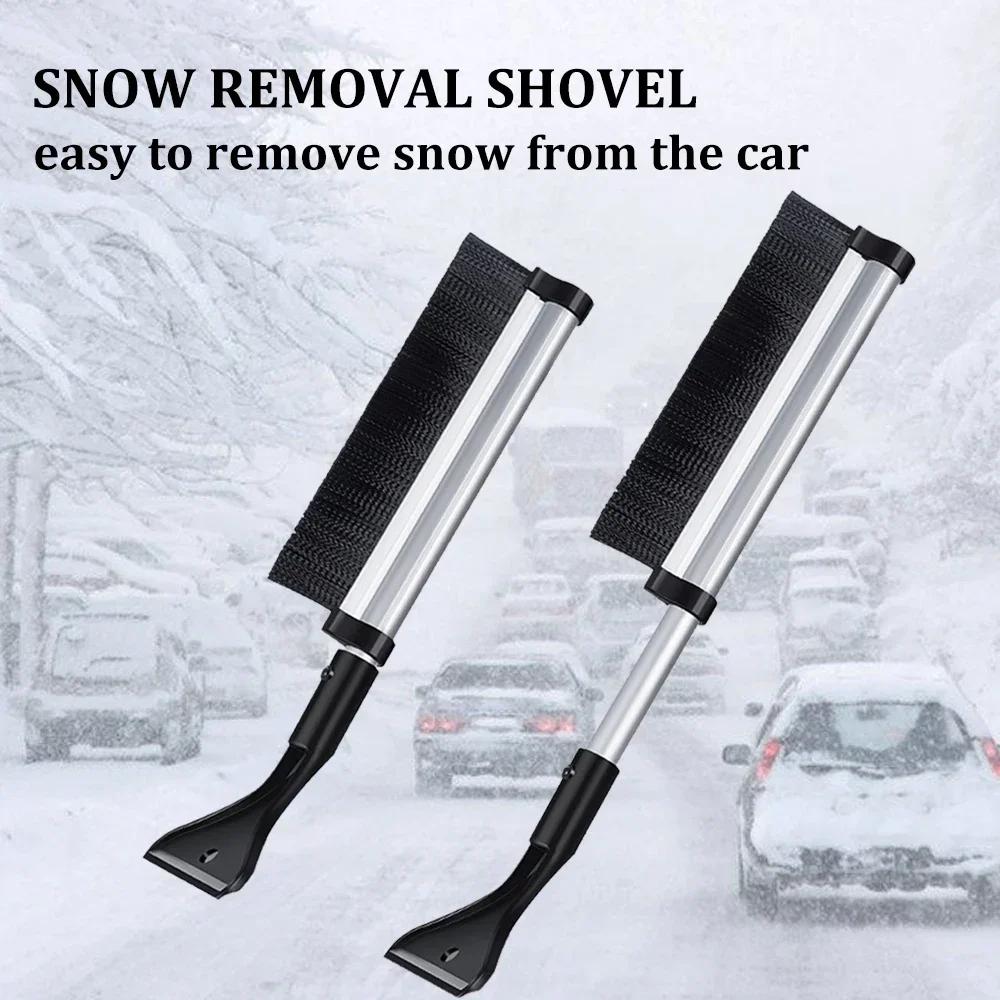 Extendable Car Windshield Ice Scraper & Snow Brush for Winter Auto Glass Cleaning