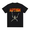 Autistic Funny Autism Skeleton Meme Tshirts Men Clothing Vintage Gothic Short Sleeves Tshirt Cotton Summer Oversized T Shirts