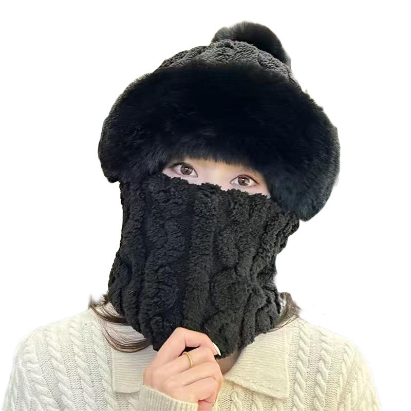 

1 комплект защиты лица и ушей, ветрозащитный пушистый толстый уличный зимний шарф, все в одной шапке, плюш