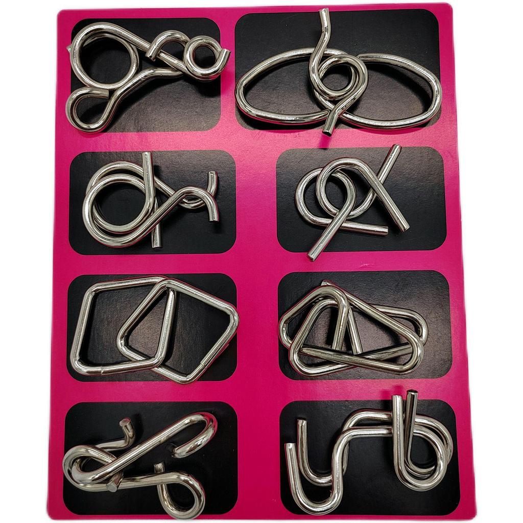 Intelligent Unlocking Ring and Buckle Set: Educational Toy for School Kids - 8-Piece Luban and Kongming Locks