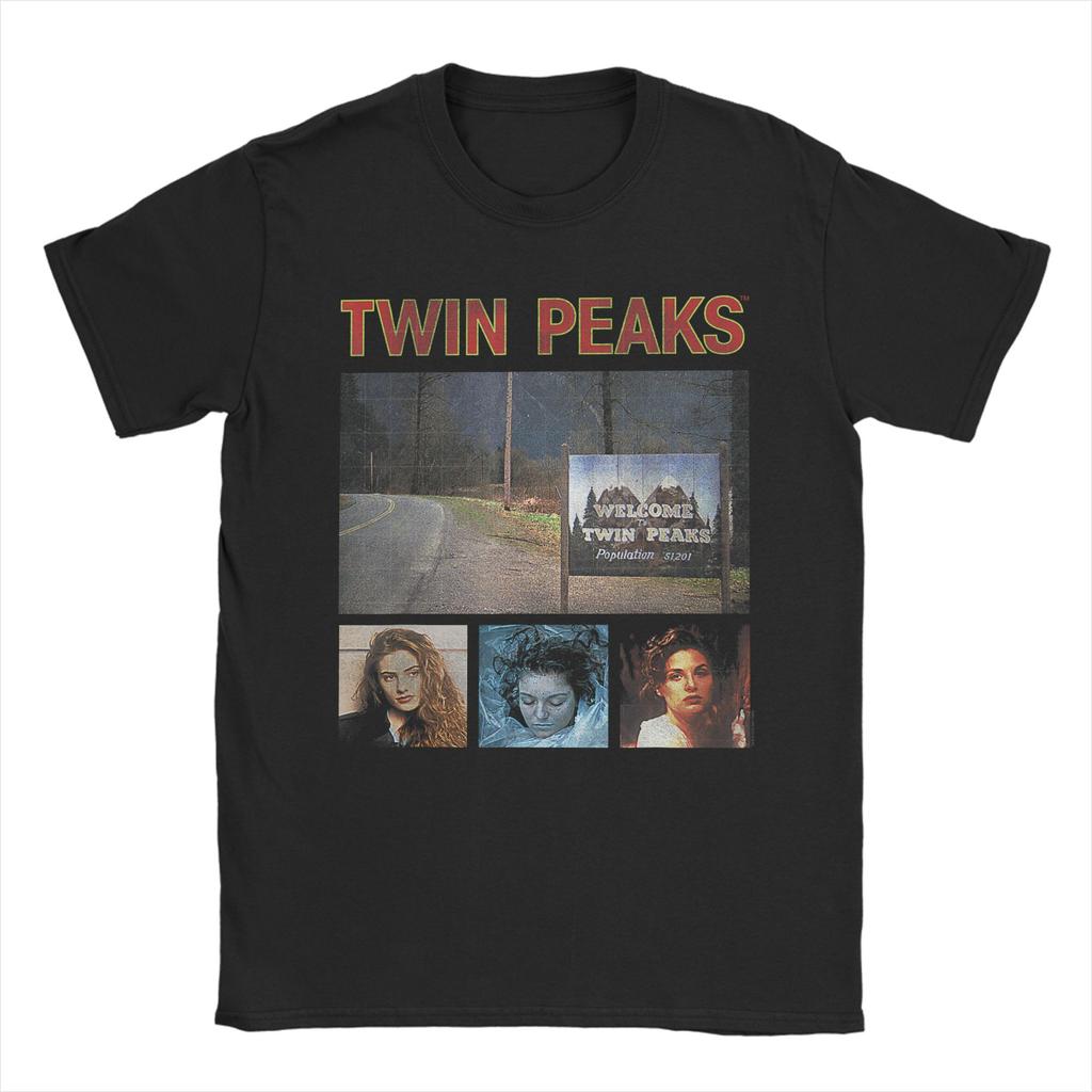 Twin Peaks Welcome Sign with Shelly T Shirts Unisex Pure Cotton Awesome TShirt Crew Neck Tee Shirt Short Sleeve Clothes Adult