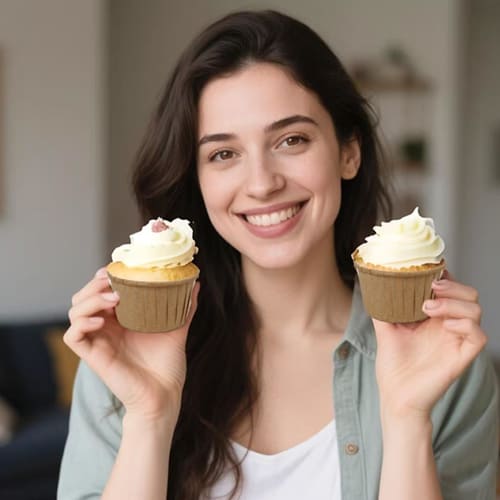 FUZHENTU Muffin Cups, 100-Count, Muffin Pans, Paper Side Dish Cups, Baking Cups, Heat-Resistant Paper Disposable Cups, Cake Molds, DIY Baking Supplies