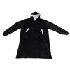 Blanket Sweatshirt Black 160cm Bust 120cm Length Warm Cozy Plush Blanket Hoodie for Home Outdoor