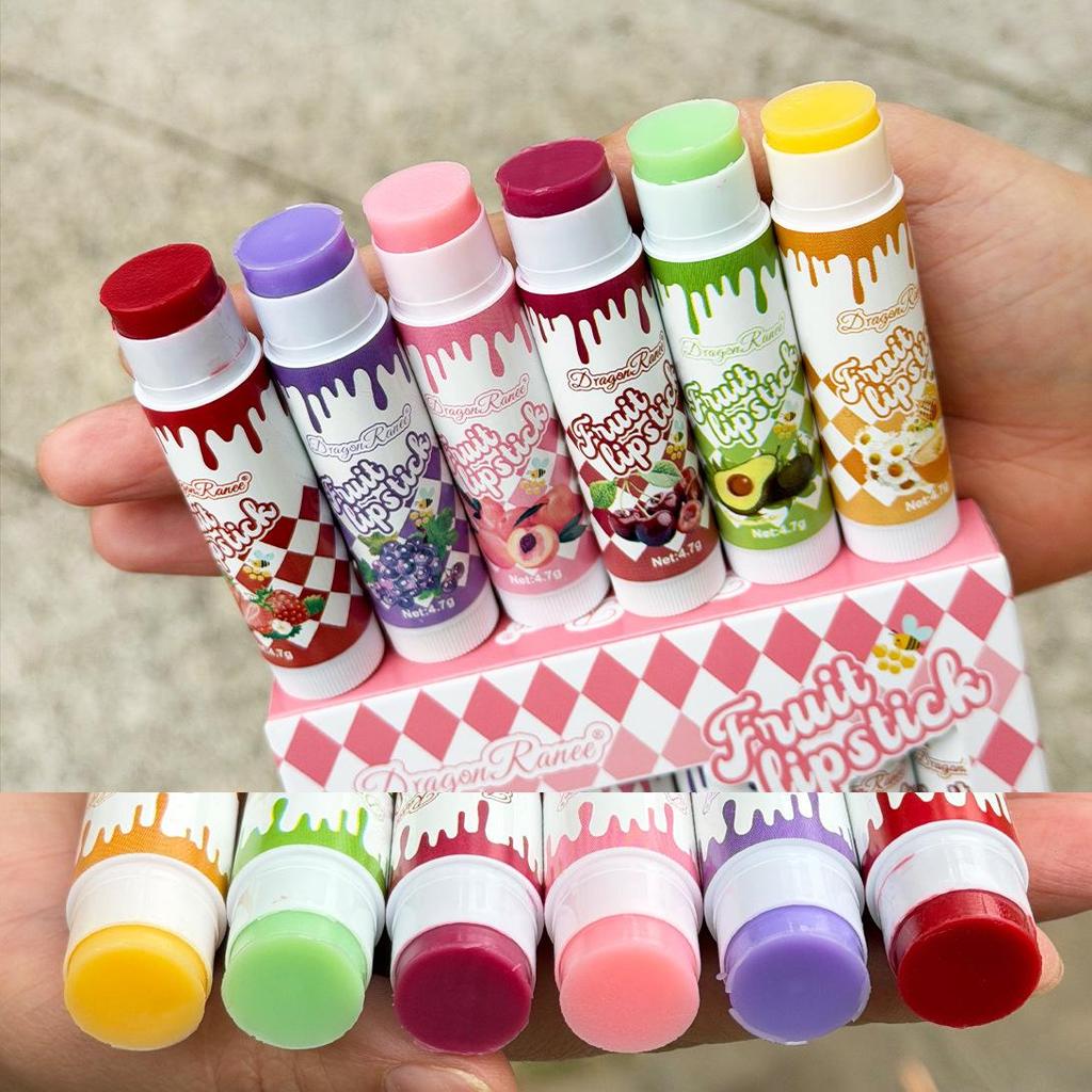 Růžová jahodová sada balzámů a lesků na rty - Hydratační rtěnka, 6 kusů pro ženy