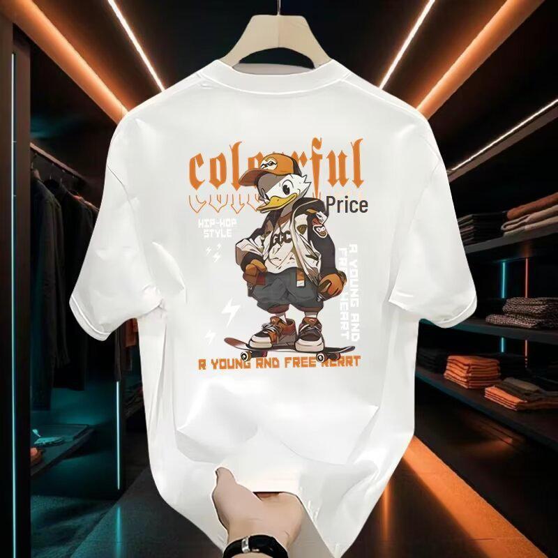 

Мужская футболка премиум-класса из хлопка с круглым вырезом и принтом, летняя, дышащая, с коротким рукавом White (190g). XL белый