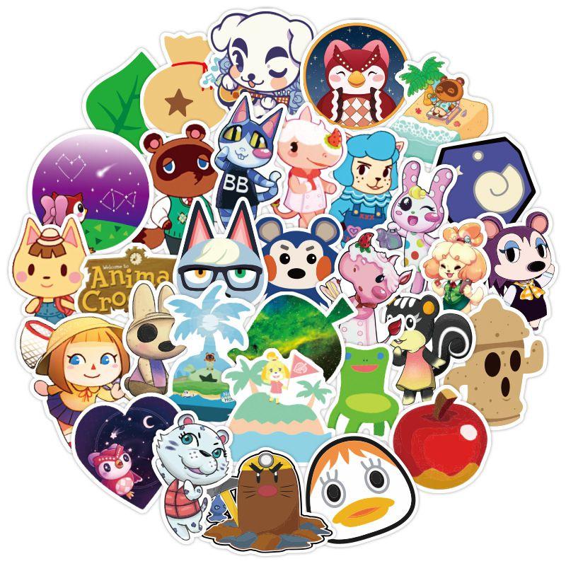 Animal 100pcs Crossing Game Stickers Skateboard Fridge Laptop Bike Luggage Stick