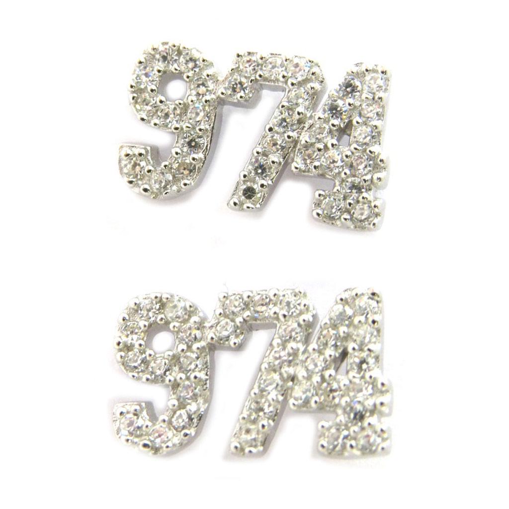 

Les Trésors De Lily [N6896] - Boucles Argent 974 La réunion blanc (rhodié) - 14x9 mm