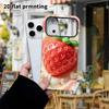 Phone Case: 2D Flat Design Suitable for iPhone 18 17 16 15 14 13 Pro Protective Case, Shiny Red Strawberry, Perfect Christmas and Halloween Holiday Gi