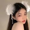 2Imitation White Swan Feather Hair Clips Elegant Ballet Headwear Bride Hair Accessories Sweet Princess Hairclips for Women Girls