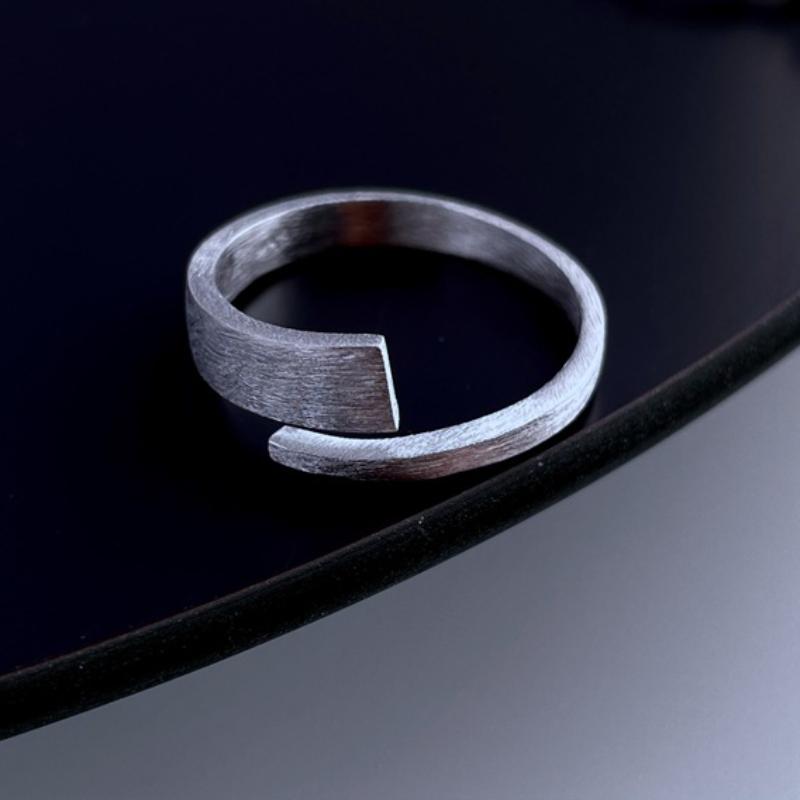 925 Sterling Silver Large Open Geometric Rings Bohemian Unique Simple Ring for Women Minimalist Handmade Jewelry