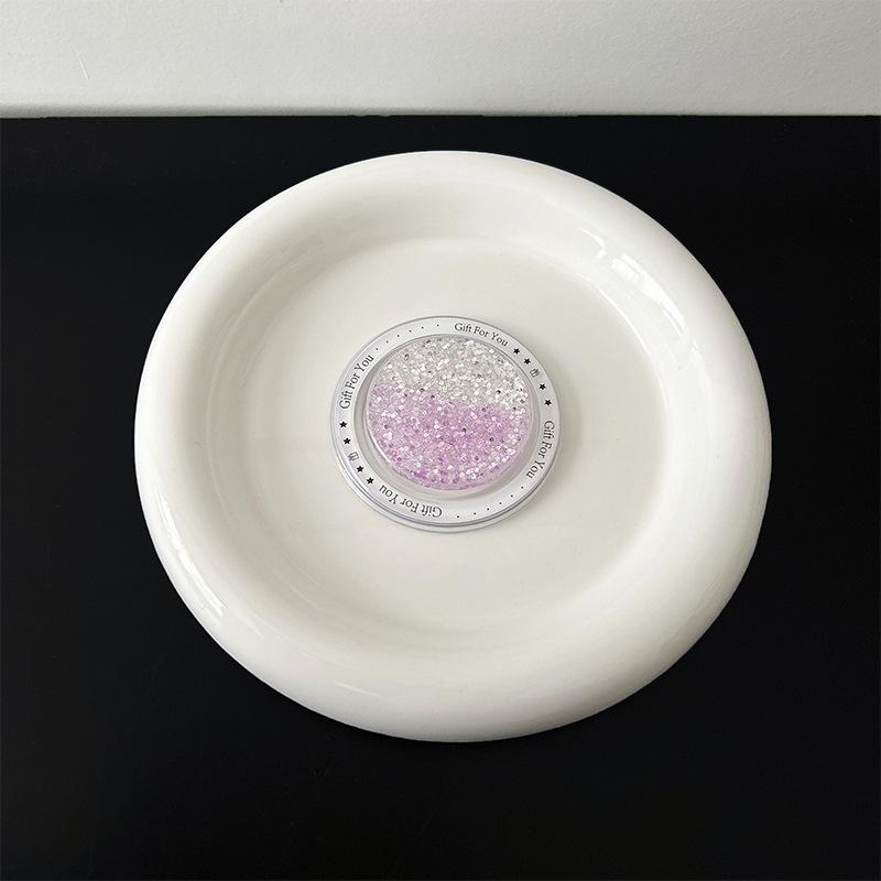 Round Glitter Love Mobile Phone Airbag Bracket Wind Magnetic Suction Magsafe Back Sticker Women'S Small Fresh Ring