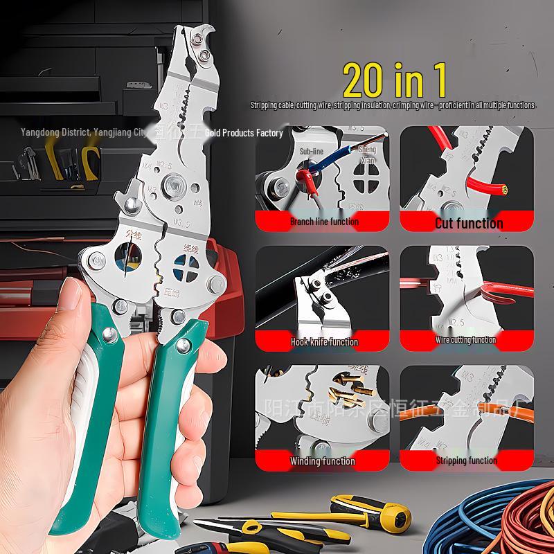 Multi-functional Stainless Steel Electrician Pliers for Stripping, Cutting, and Crimping