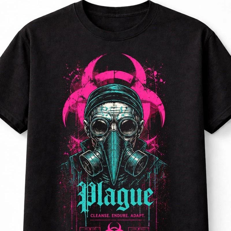Plague Doctor Gas Mask Biohazard Horror Goth Unisex TShirt S