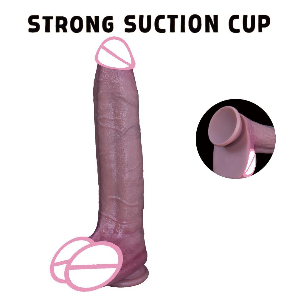 Super Thick Simulation Male Root Dildo Female Vaginal Thrusting Masturbator Sex Toy