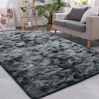 Weiche Super Shaggy Teppiche 5x7 Fuß Indoor Matten für Wohnzimmer Schlafzimmer Rutschfeste Rechteckige Tie-Dye Flauschige Teppiche Heimdekoration