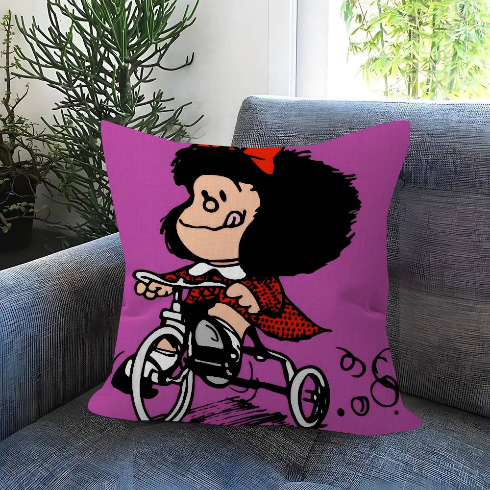 Pillow Cushion Cover Pillowcase Living Room Sofa Home Decor Customized Cartoon Cute Mafalda