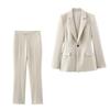 TAOP&ZA Women's Elegant Shoulder-Slimming Suit with Flared Pants - Spring/Summer Collection