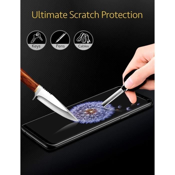 Protecteur d'écran samsung galaxy s9, (paquet de 2) protecteur d'écran en verre trempé galaxy s9 pour samsung galaxy s9