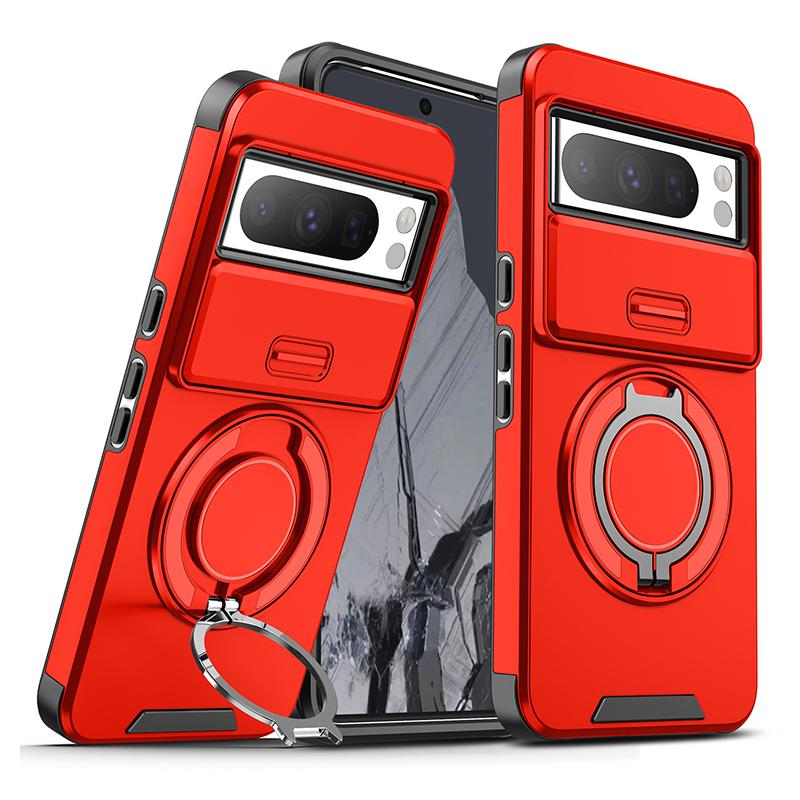 Magnetic Phone Case For Google Pixel 9A 9 Pro XL Rotating Folding Bracket Cover For Pixel 8A 7 8 Pro Slide Camera Protect Cover