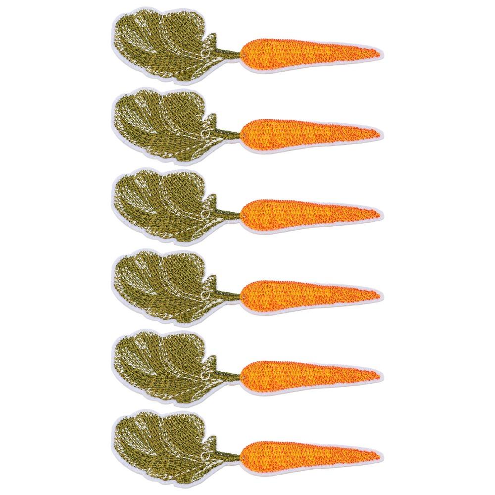 6pcs Carrot Pattern Iron on Patches Cotton Carrot Patches Sew on Patches  Backpacks