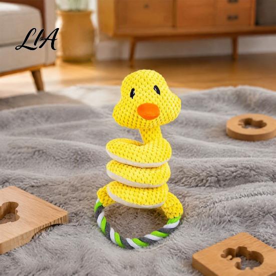 Indoor Fetch Games for Dogs Squeaky Dog Toy with Pull Rope, Plush Tug of War Toy, Safe Chew Toys Spiral Animal Interactive Small Medium Large