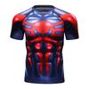 2026 Men's  Compression Fitness T-shirt Superhero Print Short Sleeve Quick Dry Sportswear For Gym Running Training Casual