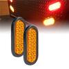 Universal 2X Oval Brake Stop Tail Fog Drl Turn Sealed Marker Lights Flush Mount 6" Inch 24 Led Truck Trailer Boat Utility Yellow Lens Waterproof 12V