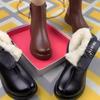 Hochwertige rutschfeste Schneestiefel aus Fell für Damen Plüsch Reißverschluss Winterstiefel Damen Einfarbig Warm Mama Baumwolle Gepolstert Flach mit Schuh