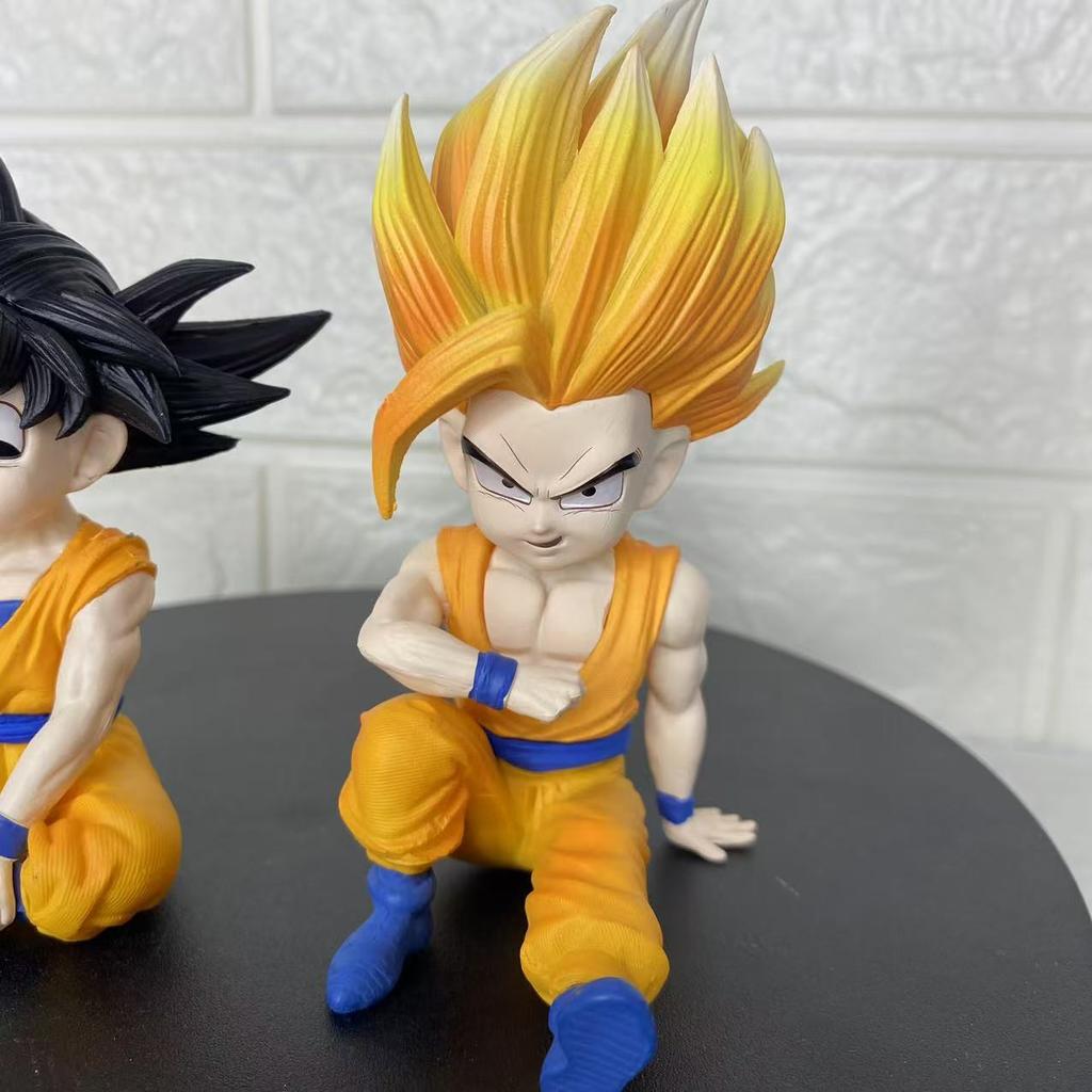 Anime Dragon Ball Q Version Figure Sitting Posture Goku Cute Action Figure Model Toys Doll Desktop Decoration Gifts