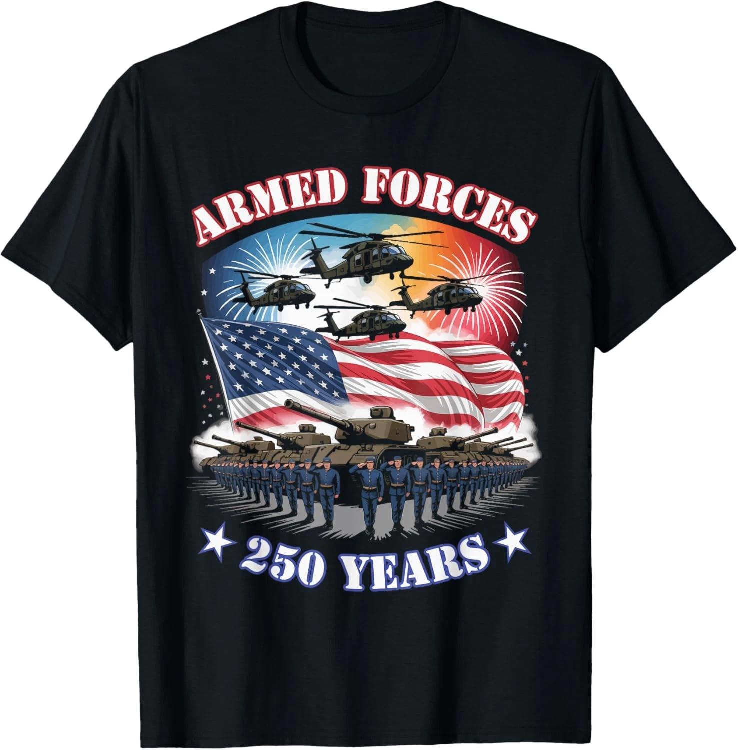 United States Military Parade Patriot Armed Forces 250 Years T-Shirt S