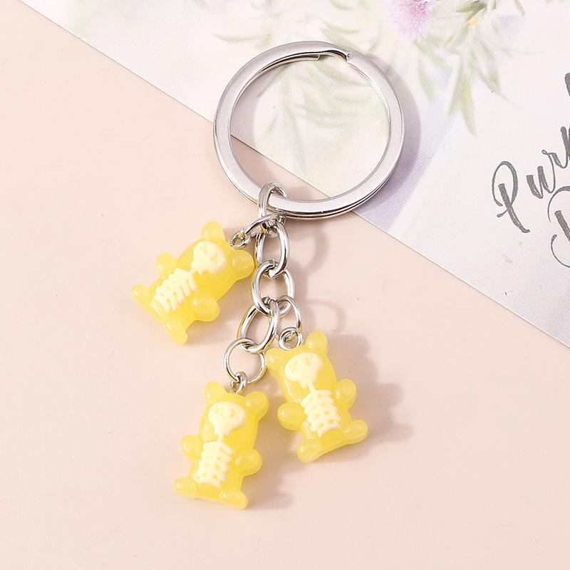 Colorful Resin 3D Bear Keychain Animal Key Rings Pendants for Women Girl Key Holder Handbag Pendants Charms DIY Jewelry Gifts