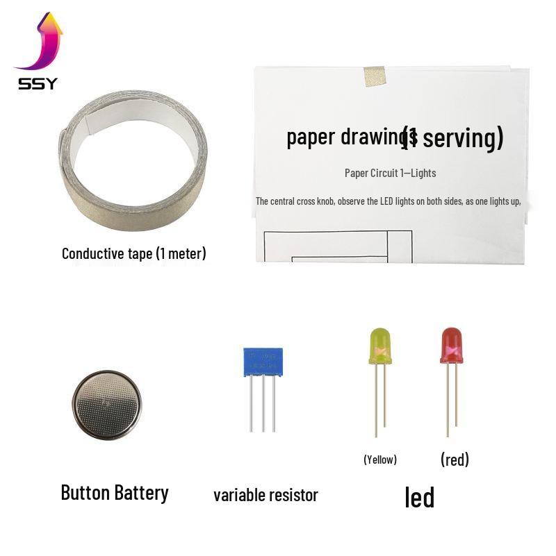 DIY Creative Paper Circuit Kit: Light & Dark Lamp Control for School Students
