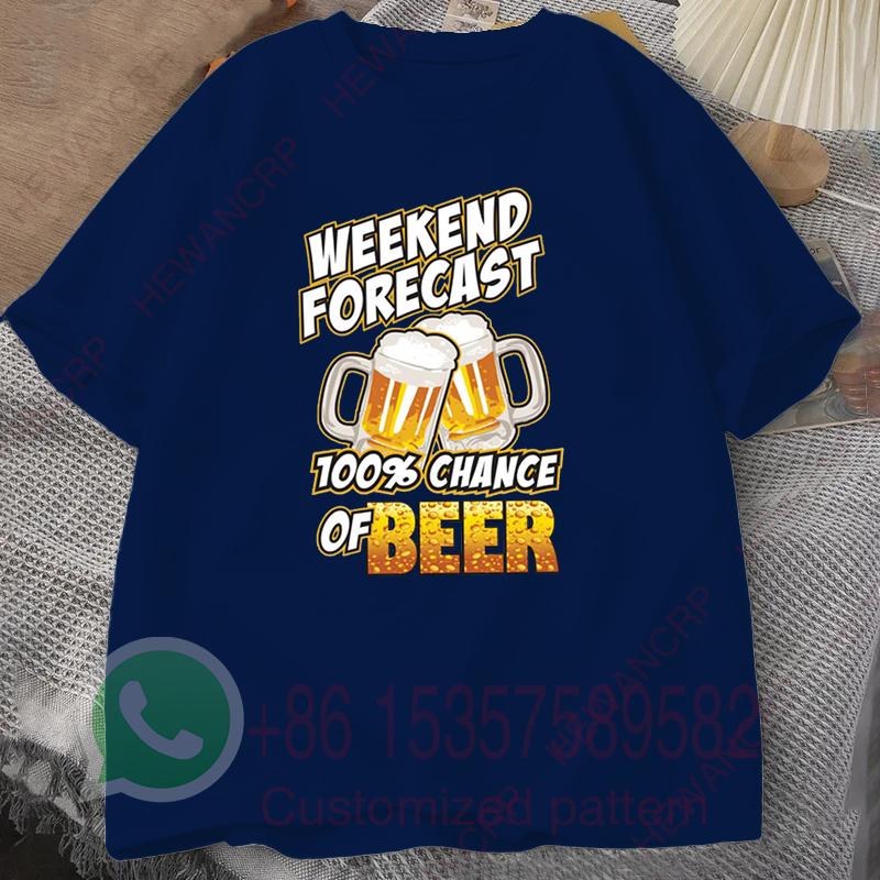 Weekend Forecast Mens Tshirt Summer Tracksiut Roundneck Pullovers Shortsleeved Harajuku Cotton Sweatshirt Casual Streetwear