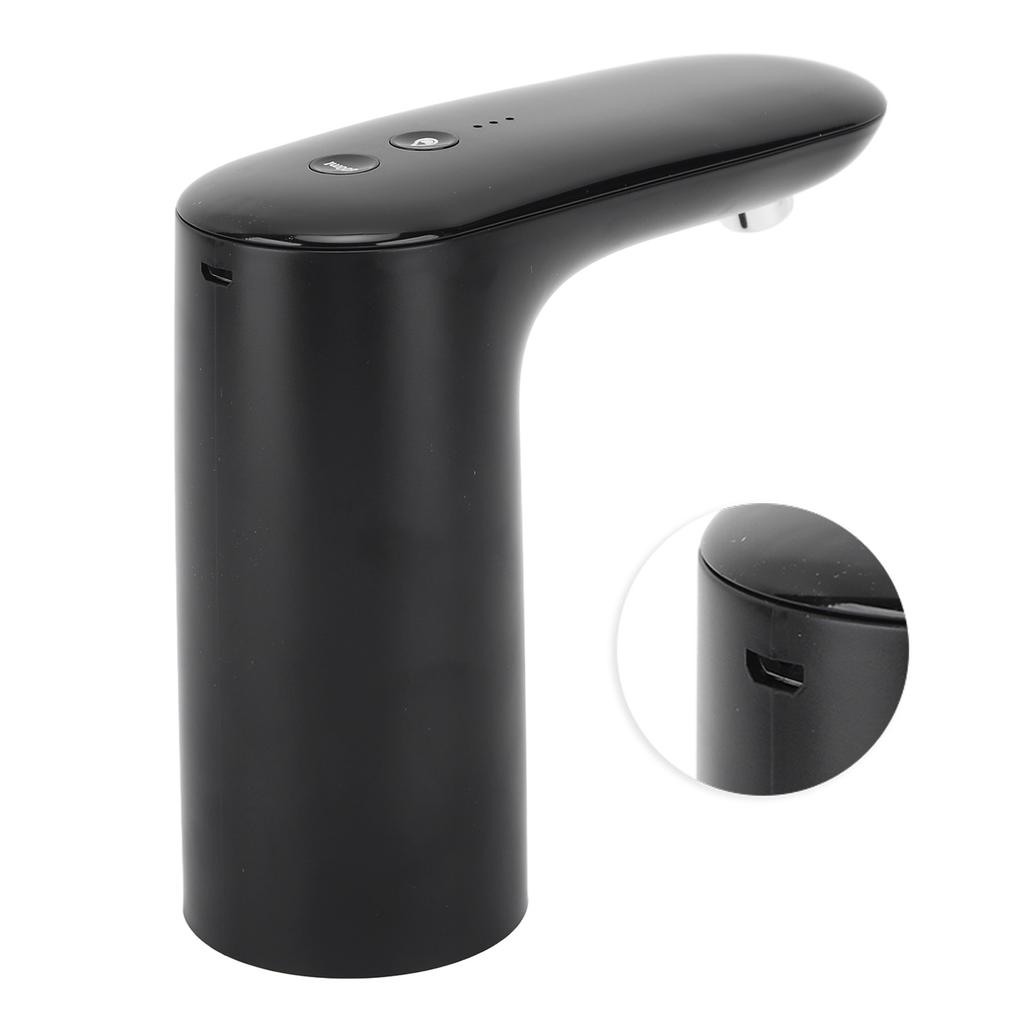 Electric Water Bottle Pump Portable Cordless Automatic Water Dispenser for Home Camping Black