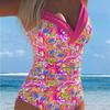 1011 New European and American Printed One-piece Swimsuit Women's Beach Hot Spring Sexy Swimsuit