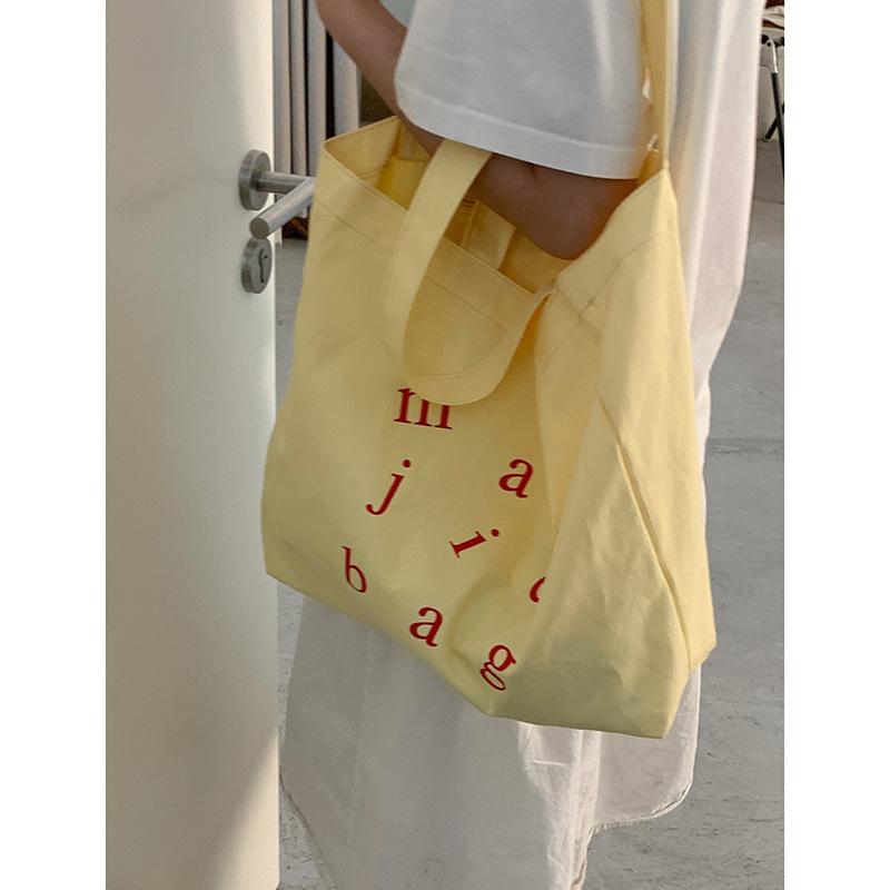 Korean version of casual large-capacity underarm bag women's 2025 new simple letter print tote bag versatile shoulder bag