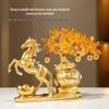 Horse-Inspired Wealth Tree Resin Ornament for Home Decor