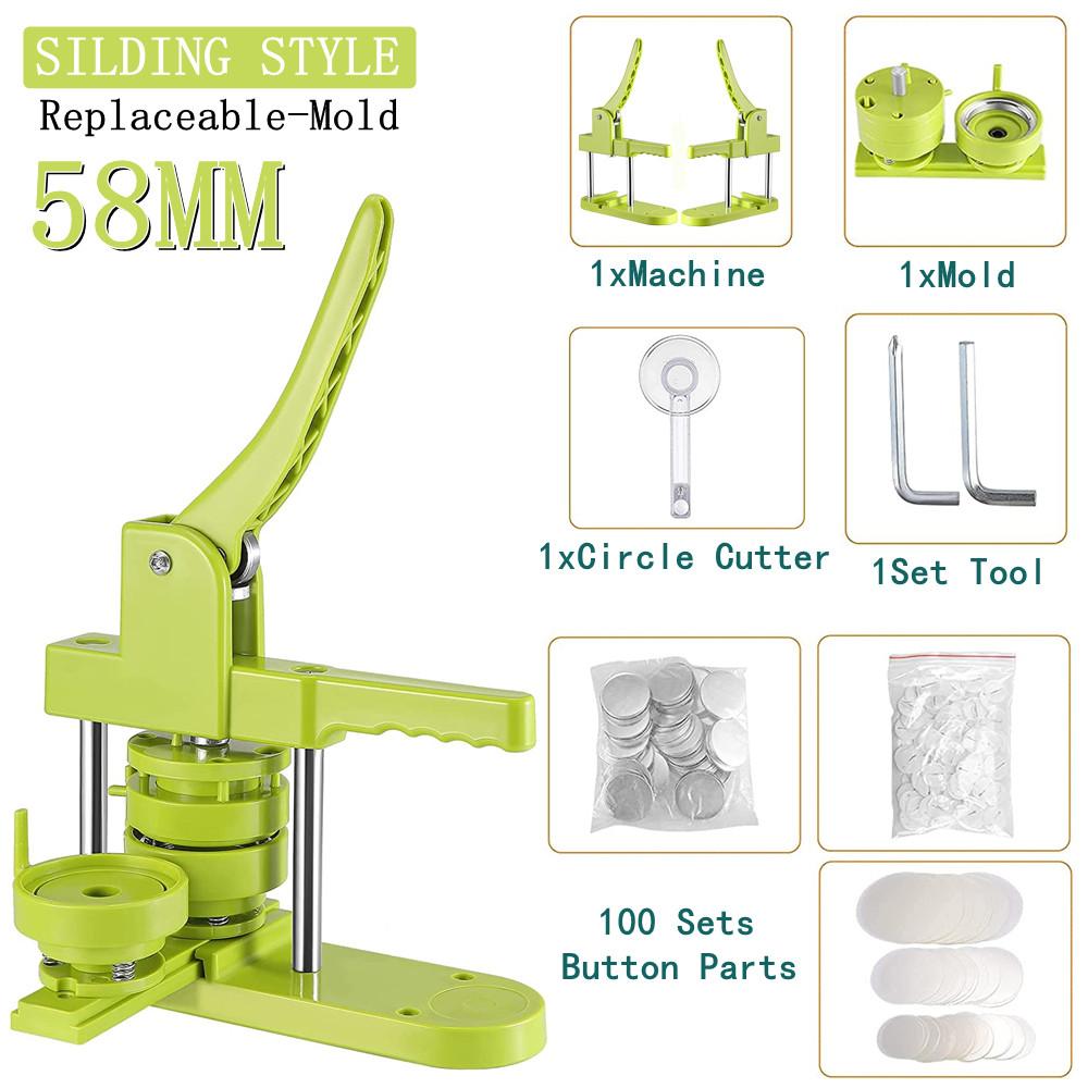 Conjunto de Crachás 25/32/37/44/58MM Máquina Doméstica de Fazer Botons com Alfinete Pequena Máquina de Fazer Crachás DIY