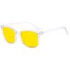 Retro Square Frame Yellow Lens Night Vision Glasses with UV Protection for Men and Women