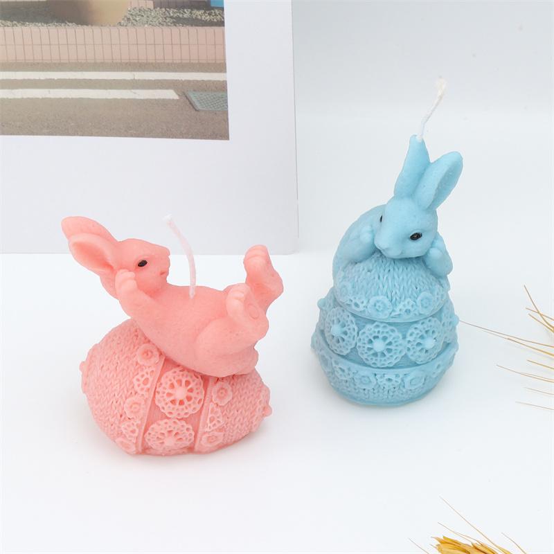 Easter Egg Shell Rabbit Silicone Candle Mold DIY Adorable Bunny Shaped Silicone Mold  Easter Themed Candle Making