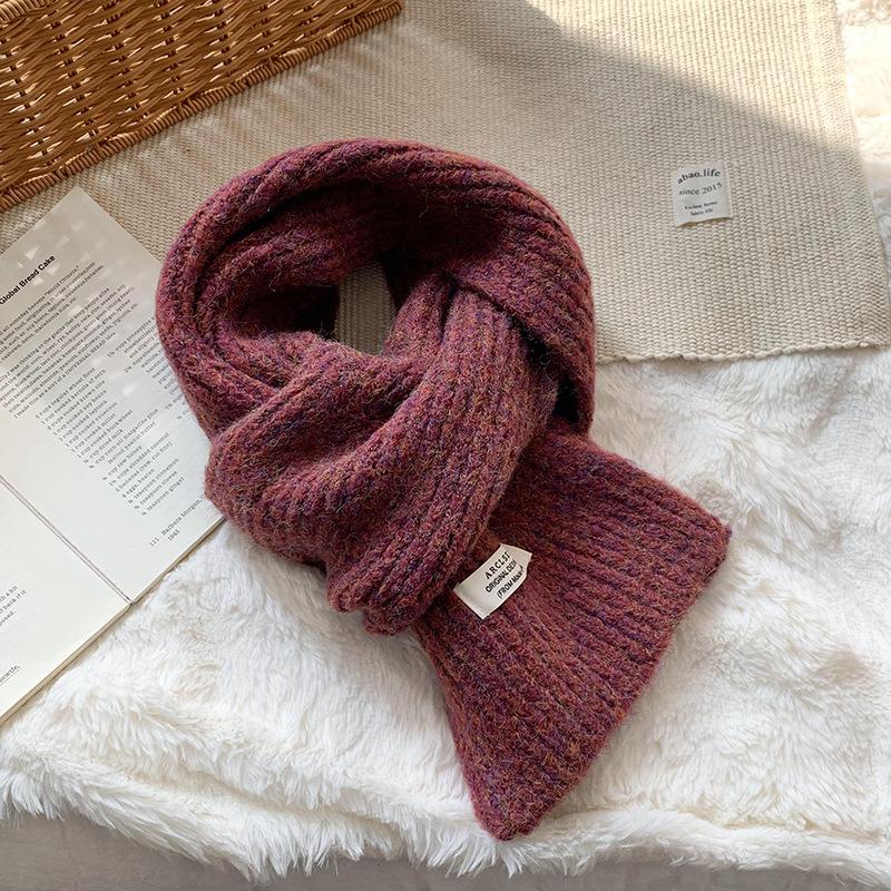 Scarf women's winter high-end sense new light luxury Angela red knitted scarf scarf