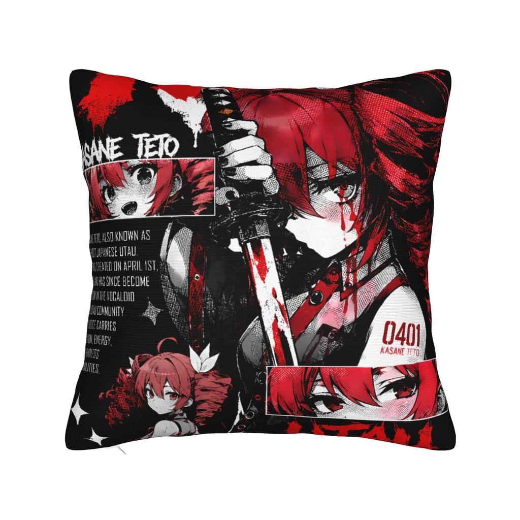 Teto Kasane Chibi Cartoon Anime Pillow Case Morden Pillow Cover Graphic Pillowcases For Sofa Bedroom Home Decor
