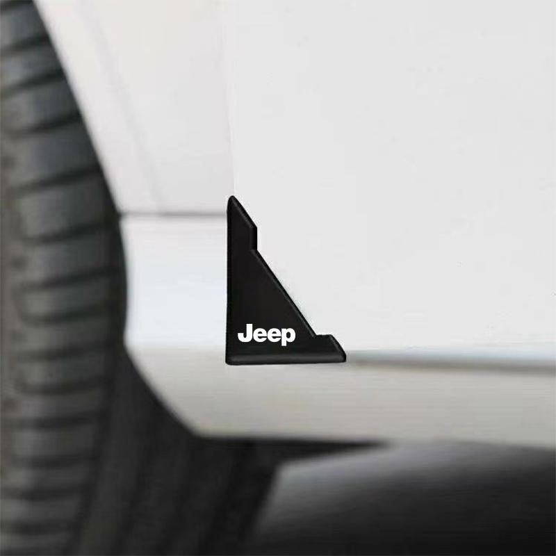2Pcs Car Door Corner Silicone Protective Anti-Collision Cover for Jeep Renegade Compass Grand Cherokee Wrangler Jk Gladiator