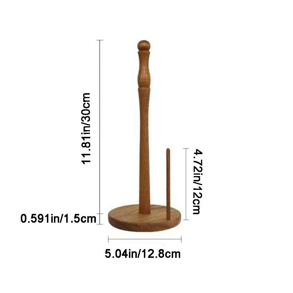 Freestanding Wooden Paper Towel Holder Stable Anti-Skid Disposable Paper Holder Space Saving Vertical Tissue Stand for Kitchen