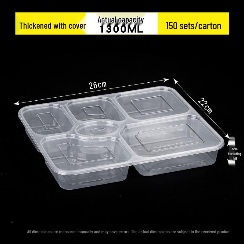 

Disposable Multi-Compartment Rectangular Food Containers with Flat Lids