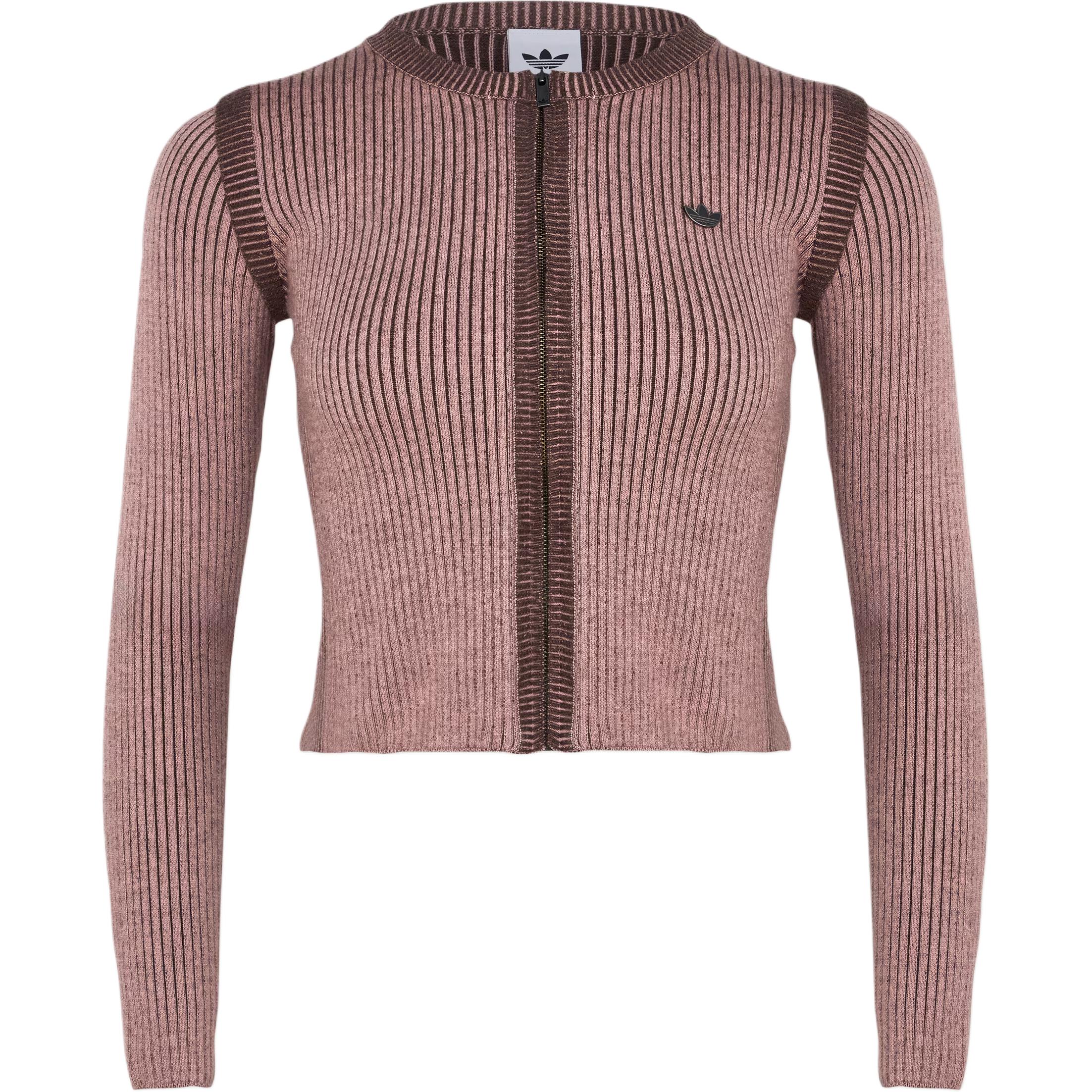 Adidas Originals Sweater Jacket Classic Fitted Comfortable Sports Crew Neck Long Sleeve Knit Top Women tops KR5038 S